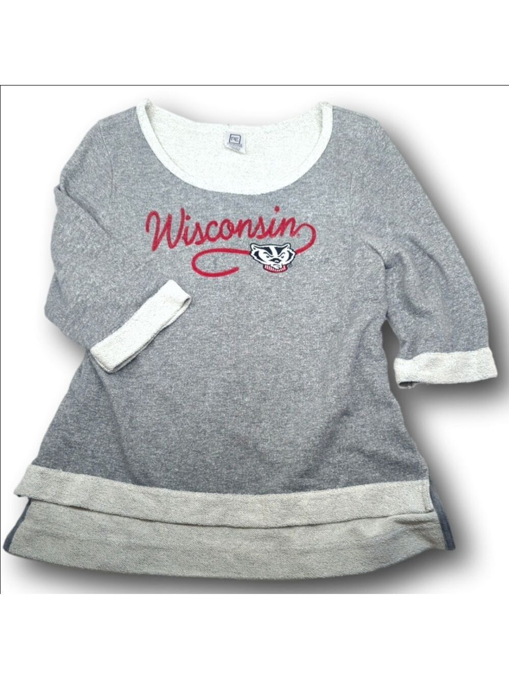 Women's Pro Edge Sweatshirt Size L Gray Wisconsin Badger